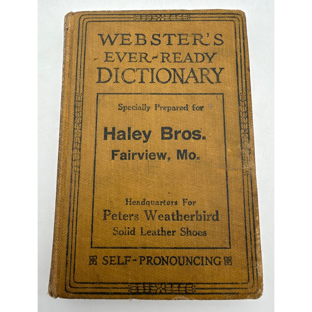 Vintage 1926 Webster's Ever-Ready Dictionary Weatherbird Shoes Advertising